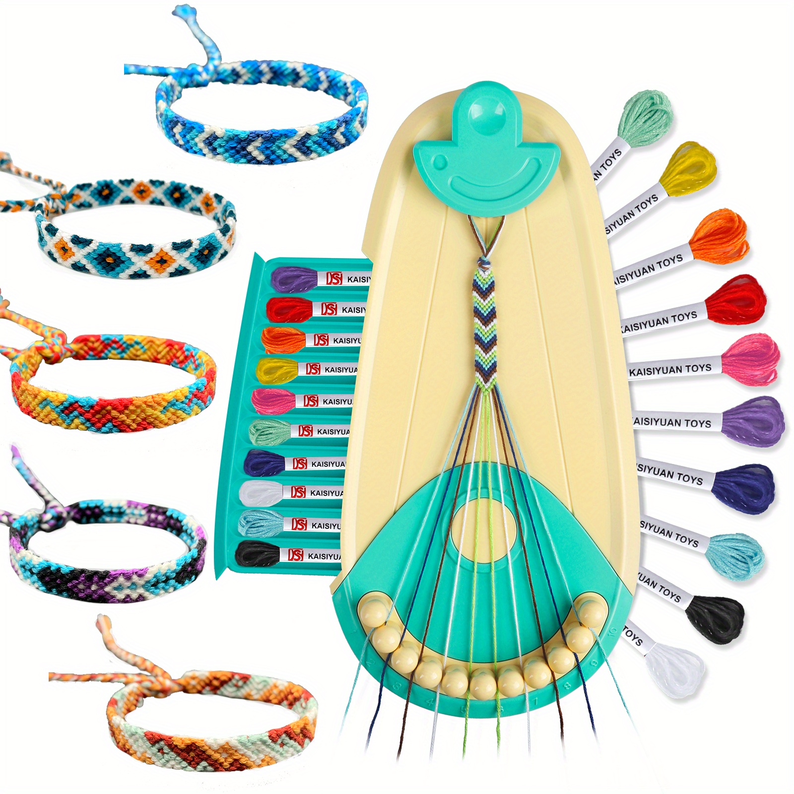 MMTX Children's Friendship DIY Bracelet Craft Set for Girls from 6 7 8 9  Years Gift Colourful Rope Beads Bracelet Making Kit with Woven Board Art  and