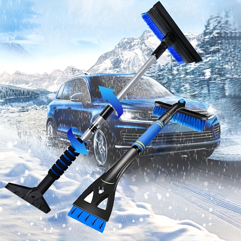 iMountek 3 In 1 Windshield Ice Scraper Extendable Car Snow Removal Tool  Telescoping Car Broom Snow Shovel Automobile Frost Removal, Orange