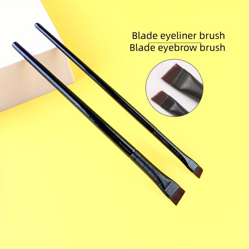 3pcs Eyeliner Brush Fine Angled Brow Tint Brushes Eyebrow Brushes Set Fine  Point Angled Slanted Eyebrow Tinting Brushes Ultra Thin Flat Eyeliner Makeu