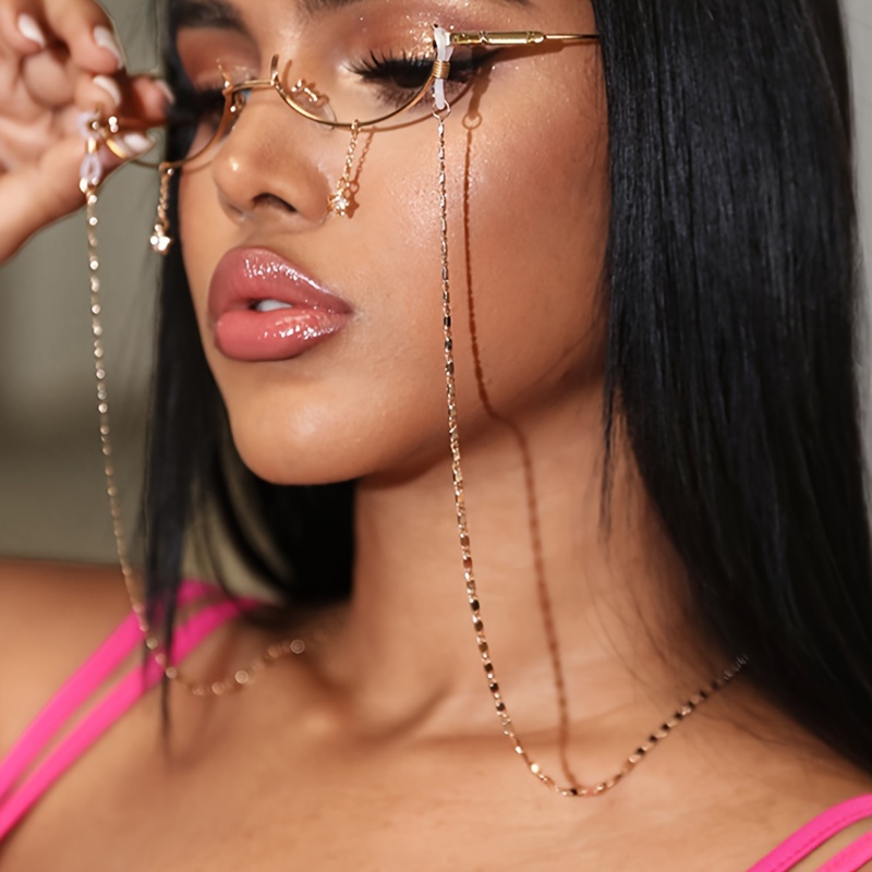 1pc Of Alloy Bohemian Style Minimalist Fashion Women's Glasses Chain Metal Glasses Rope Mask Chain High-end Jewelry