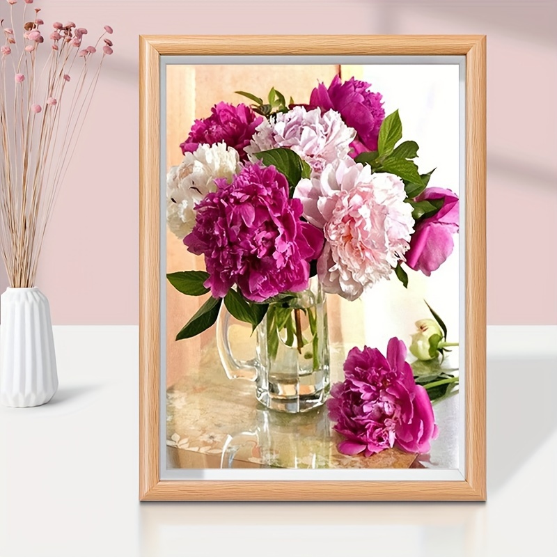 

1pc 5d Diy Artificial Diamond Painting Frameless Flower Diamond Painting For Living Room Bedroom Decoration 30*40cm