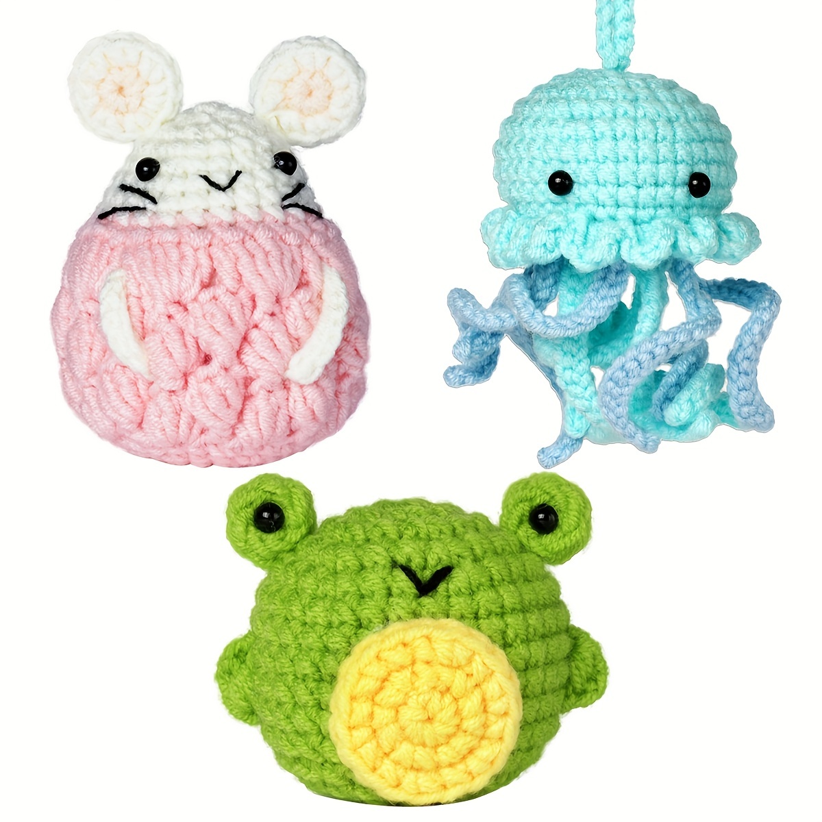 Beginner Crochet Kit Full Set Creative Doll Pendant Gift - Temu