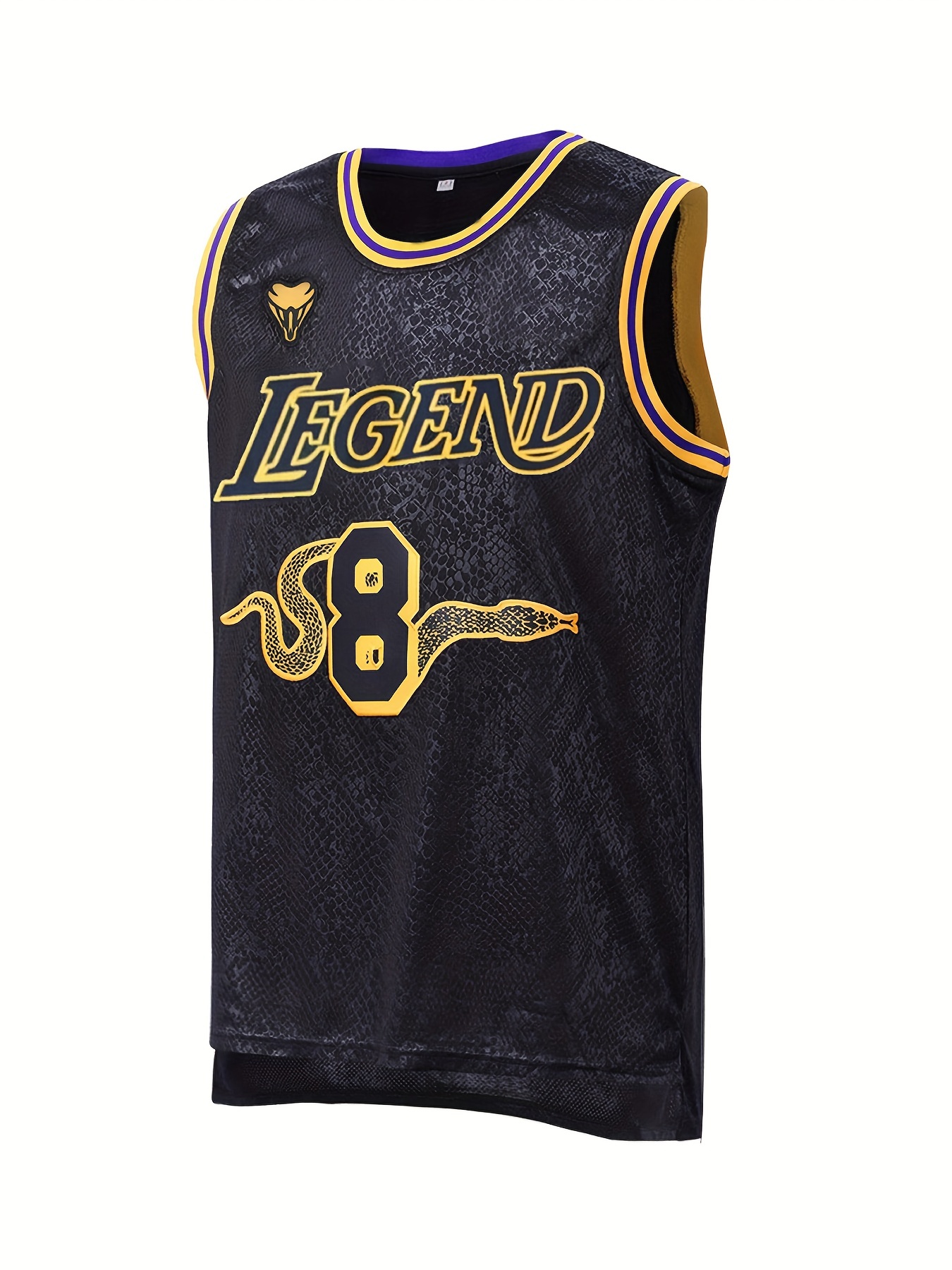 Men's Legend #824 Embroidered Basketball Jersey, Active Retro Round Neck Sleeveless Uniform Basketball Shirt for Training Competition,Temu