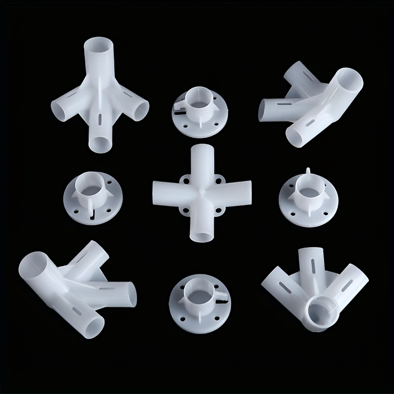 9 Pcs/set Spare Parts Feet Corner Center Connector Degree Tee Connector PVC  Pipe Fitting DIY Tent Fixed Fittings