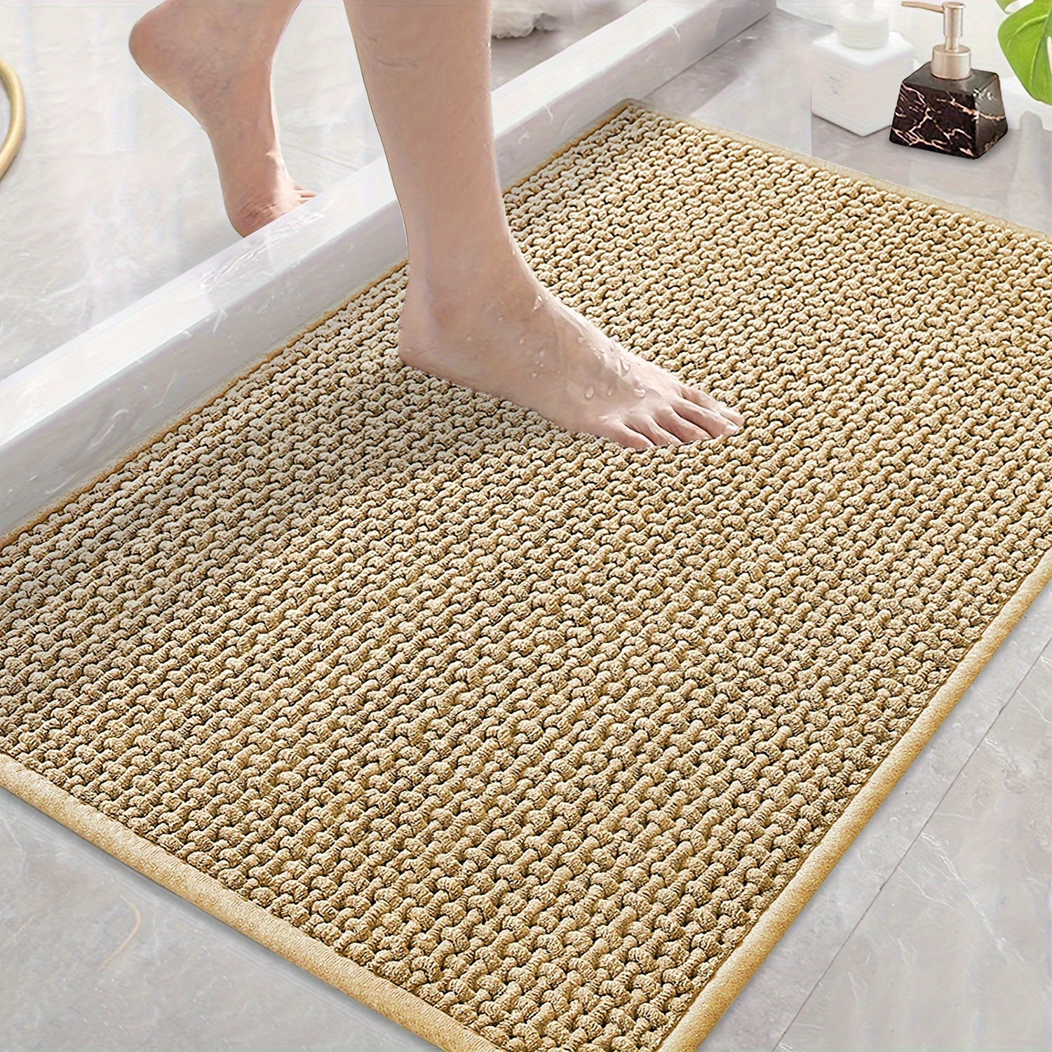 Lujosa alfombra de baño de bambú natural y toalla de mano de fibra de bambú  para una sensación y apariencia de spa. -  México