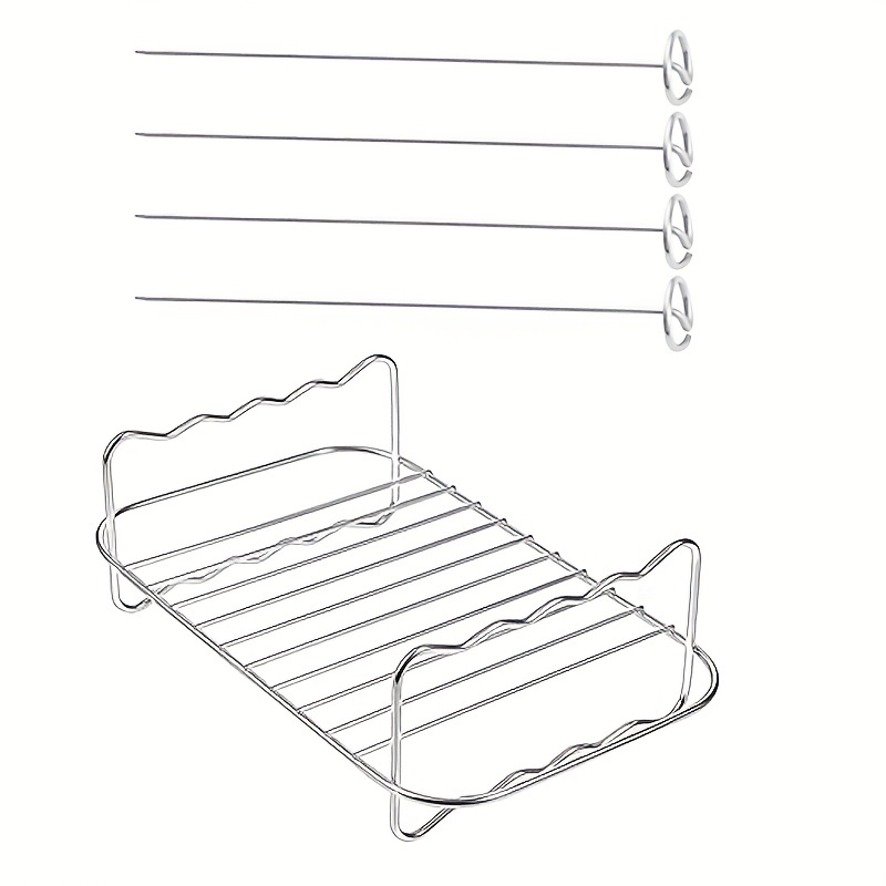Air Fryer Rack For Air Fryer Oven, Multi-purpose Air Fryer Accessories  Metal Double Layer Wire Rack With Skewer For Ninja, Power Xl, Cosori,  Instant Pot, Gourmia, Chefman, Dishwasher Safe - Temu