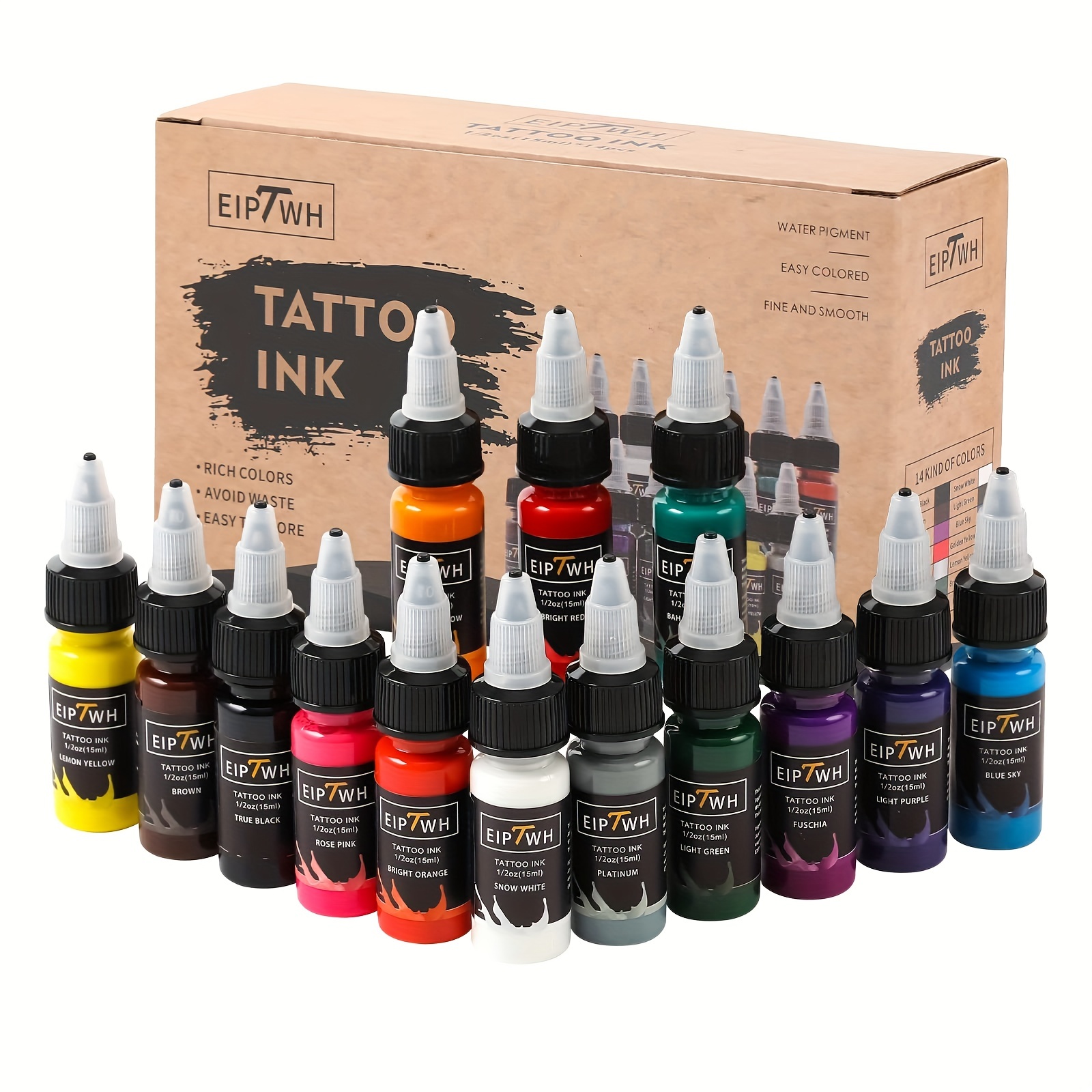 EIPTWH 10 Color Tattoo Inks Set 30ml/ 1oz Tattoo Ink Kit