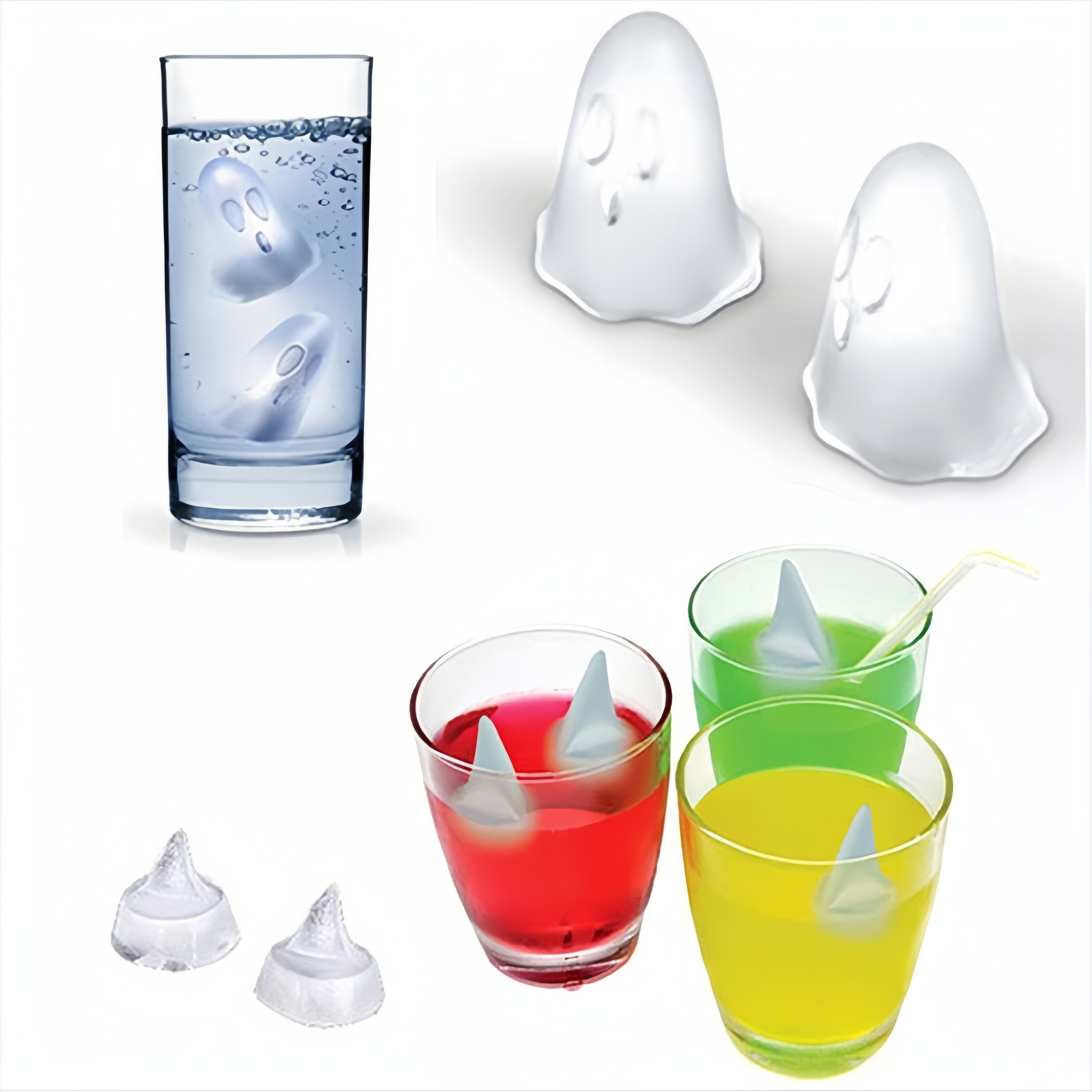 Ghost Ice Cube Tray, Halloween Party Ghost Tpr Mold Ice Cube, Fun Shark Fin Ice  Cube Mold, Soap, Chocolate, Candles, Candy, Jelly. - Temu