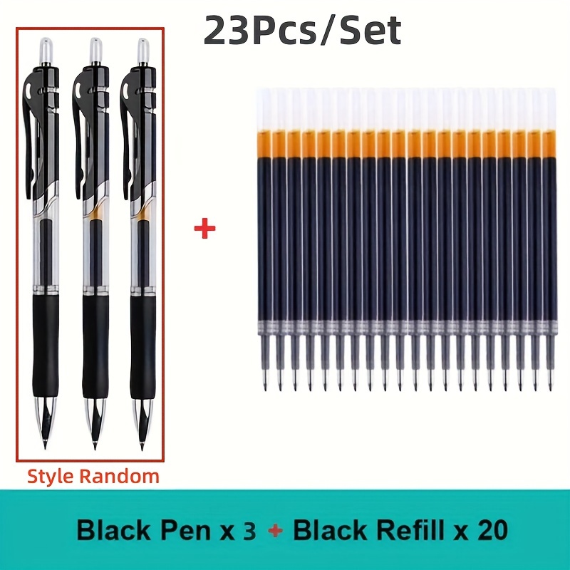 5/23pcs/set Gel Ink Pen Fine Point Gel Pens Refill Ballpoint Pen 0.5mm for