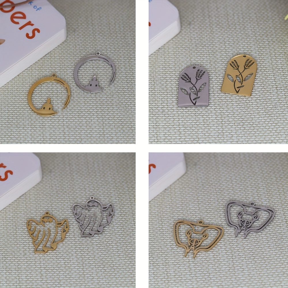 1pc Stainless Steel Assorted Shapes Pendants for DIY Accessories