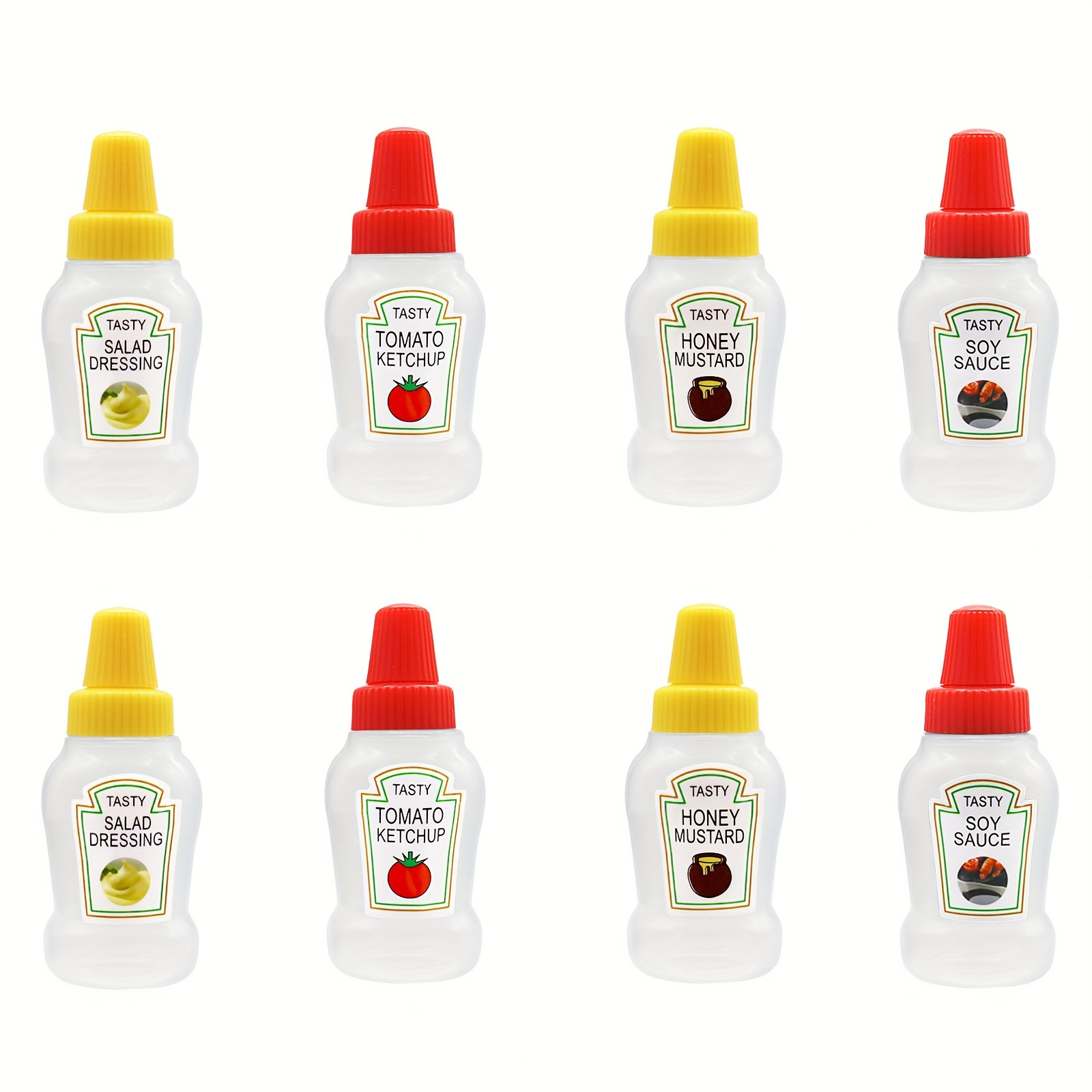 4 pièces - Mini Bouteille de Ketchup Portable de Petite Taille