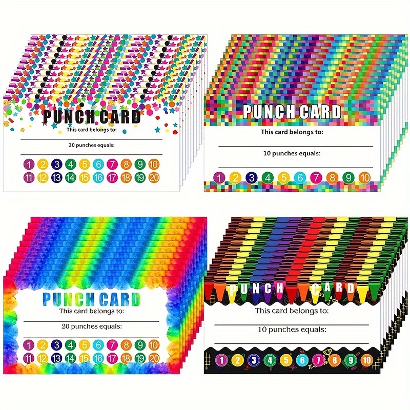 50pcs Punch Cards Or 100pcs Punch Cards+ Hole Puncher, My Reward Cards For  Classroom Student, Home Behavior Incentive For Students, Loyalty Cards For