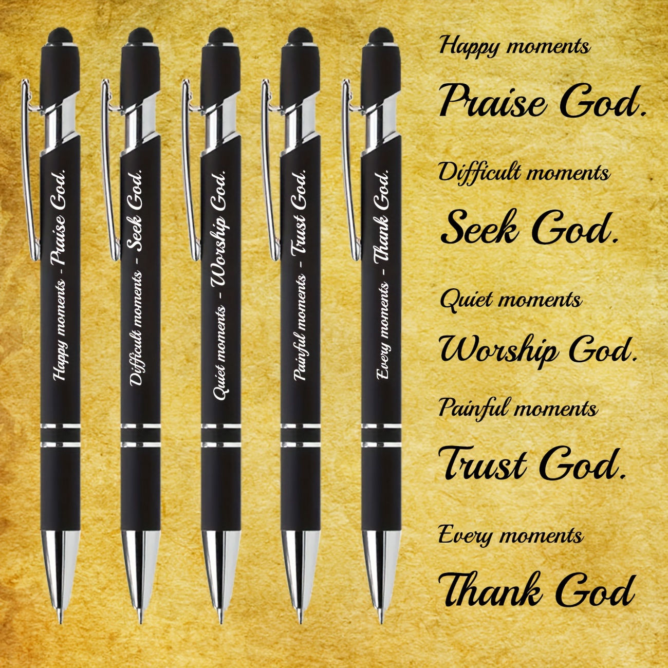 Ballpoint Pens Christian Gifts Engraved Bible Prayers - Temu