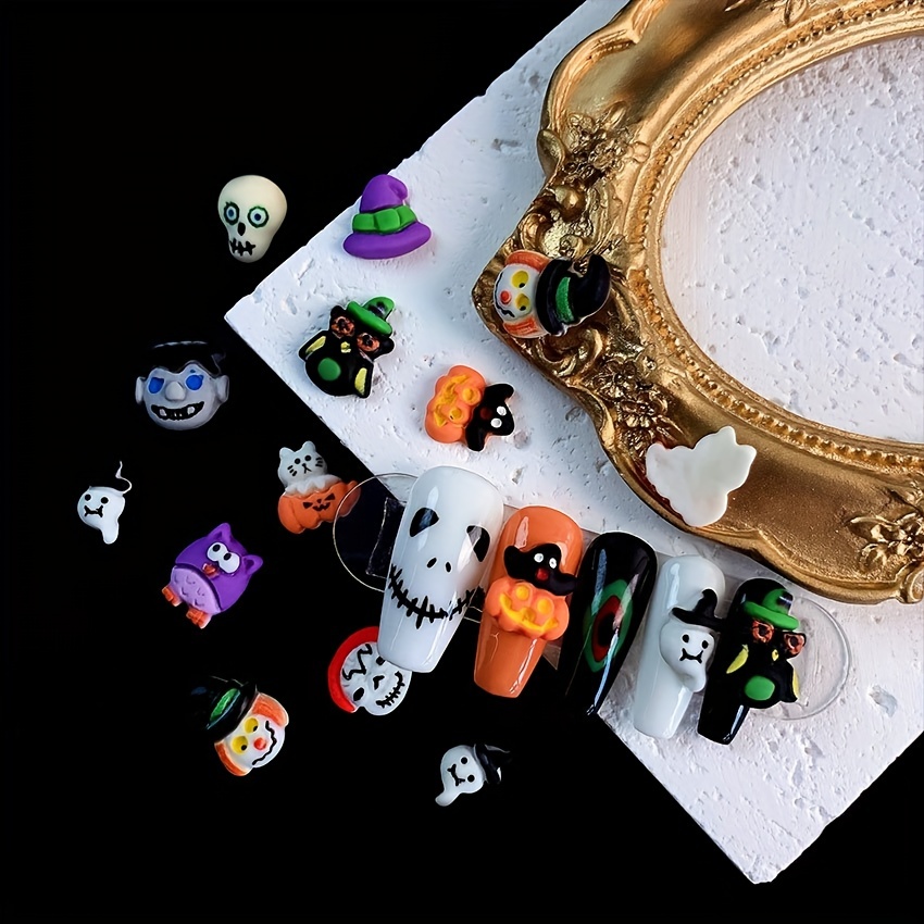 Halloween Nail Art Charms,resin 3d Ghost, Cat, Pumpkin, Haunted