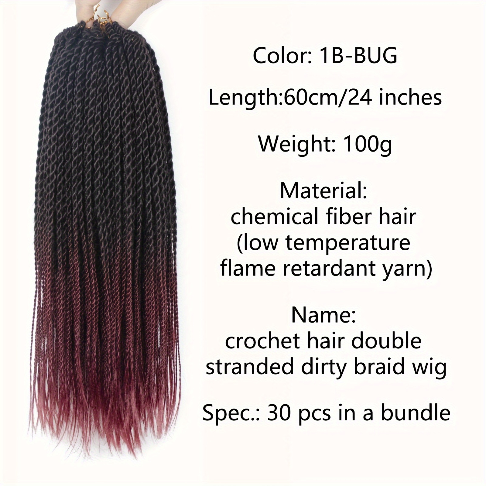 Boho Box Braid Crochet Hair 24Inch Long Goddess Braiding 1B