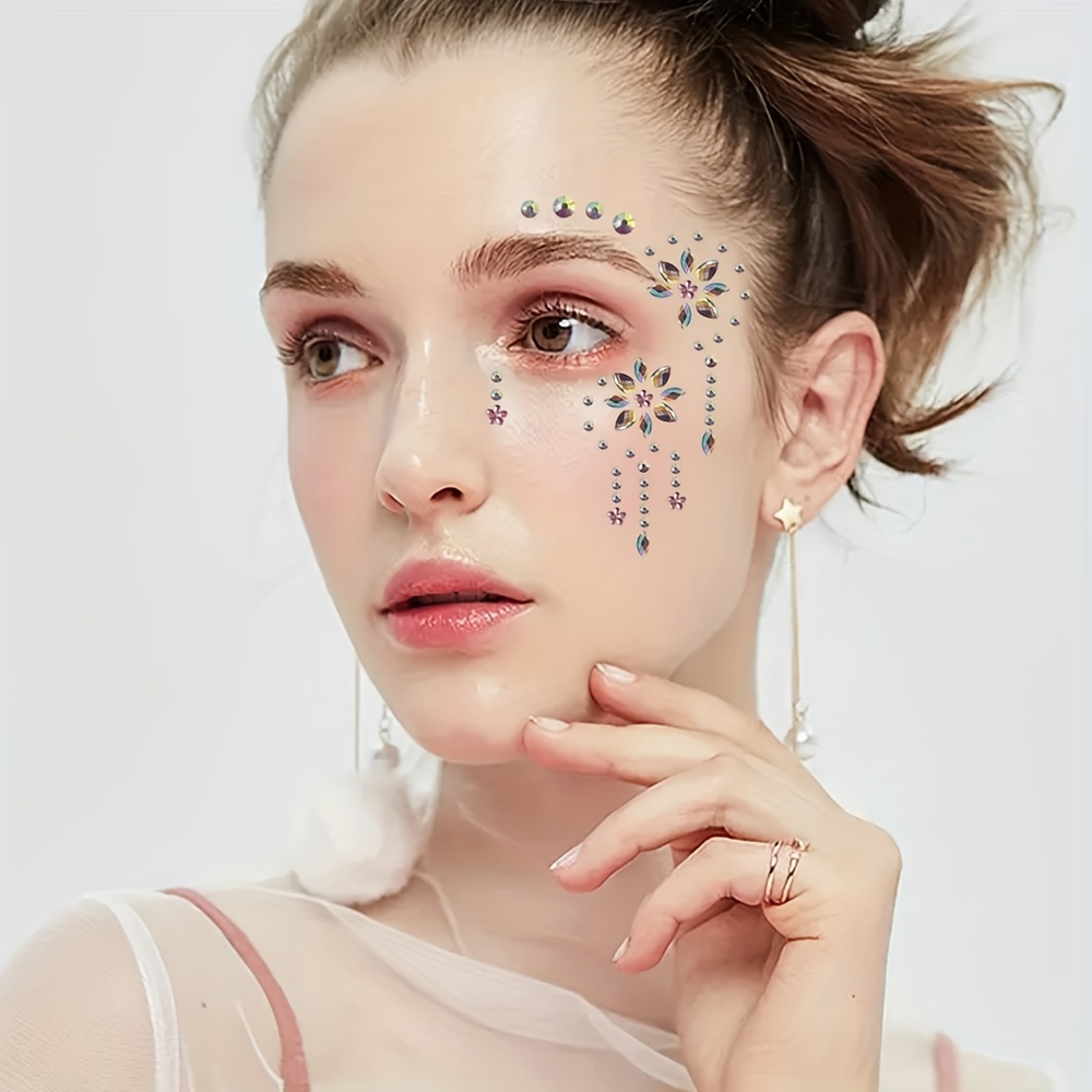 Temporary Tattoo Face Gems Festival Glitter Body Jewels Sticker