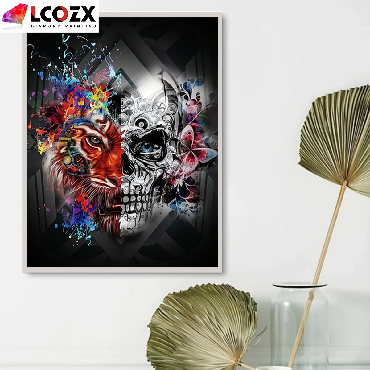 Skull & Tiger Diamond Art Kit – Paint by Diamonds