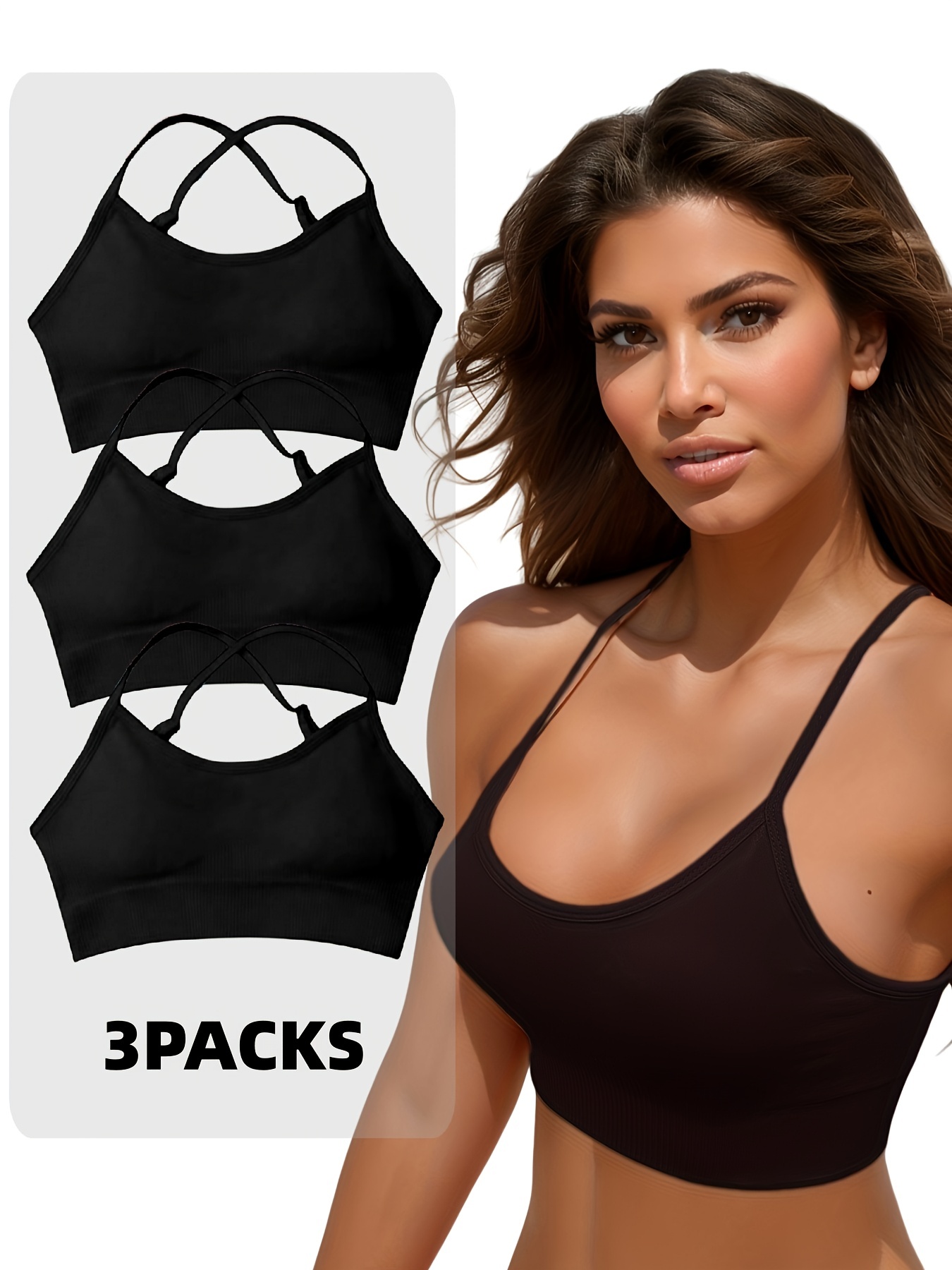 Criss Cross Back Wireless Bras Comfy Breathable Intimates - Temu New Zealand