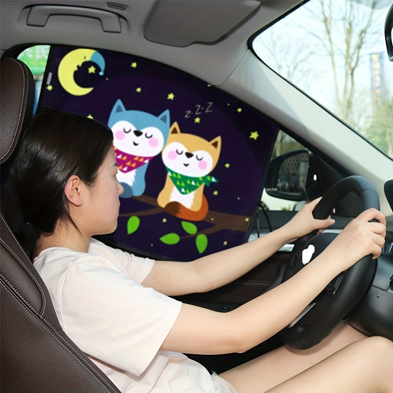 Universal-auto-sonnenschutz-abdeckung Uv-schutz-vorhang-seitenfenster-sonnenschutz-abdeckung  Für Baby-kind-nettes Karikatur-auto-styling - Auto - Temu