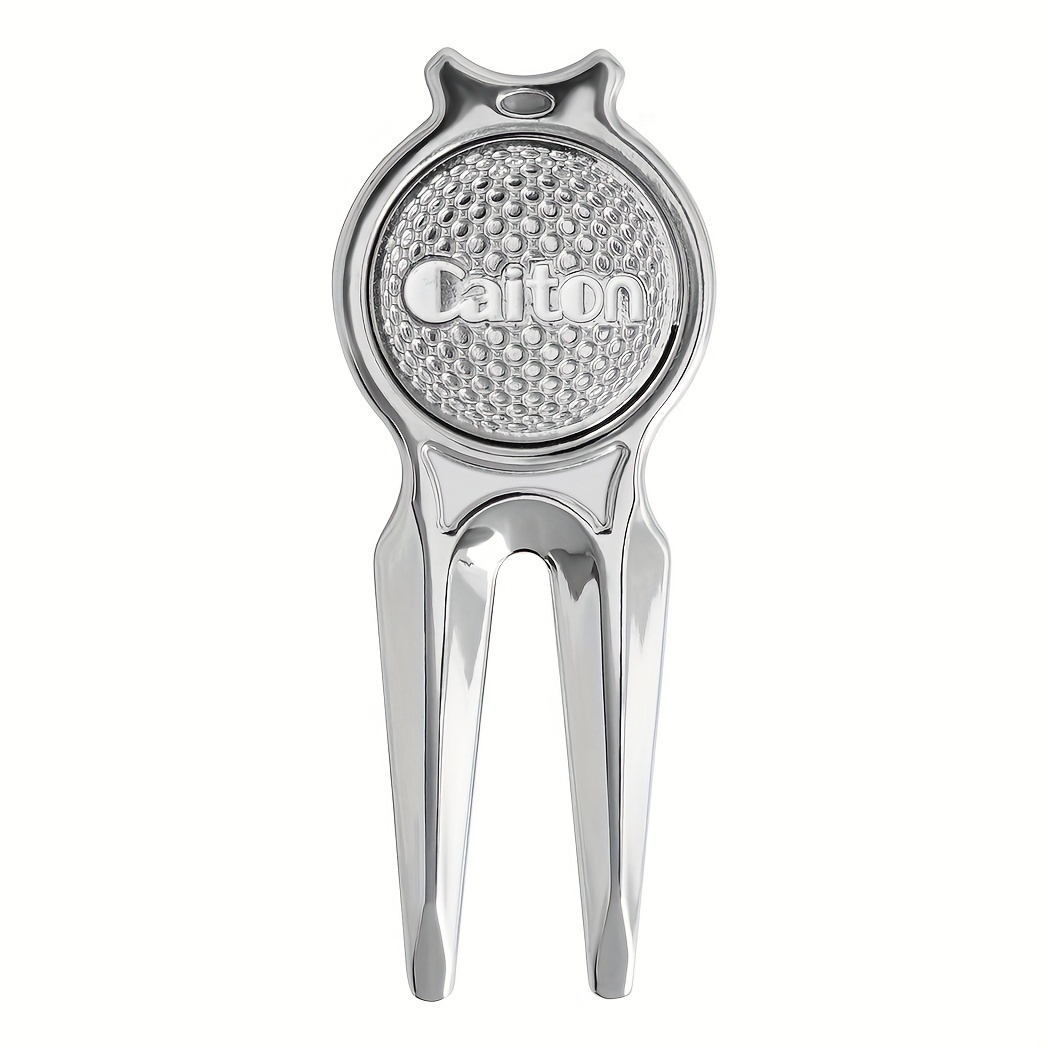 TEMU Caiton 1pc Golf Tool Includes Removable Course Markers, Features A Silver Metal End, Made From High-quality Materials, Nickel-plated Alloy For ,