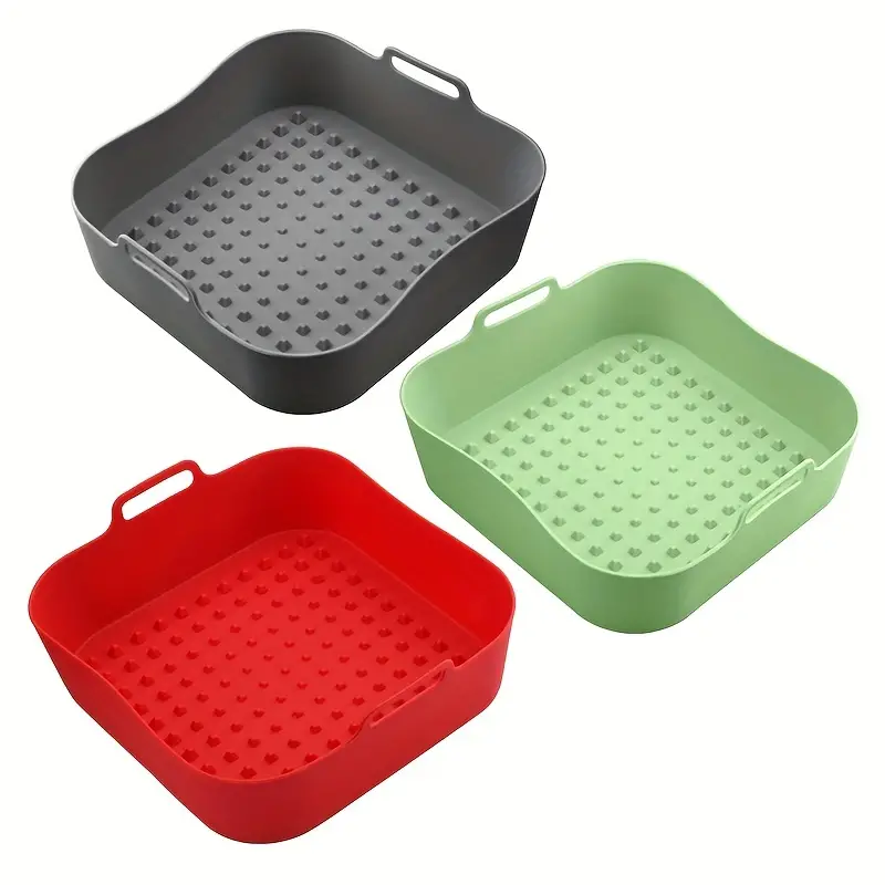 Silicone Air Fryer Liner, Square Air Fryer Liners Pot For 4qt To 7qt,  Silicone Basket Bowl, Reusable Baking Tray, Oven Accessories, Baking Tools,  Kitchen Gadgets, Kitchen Accessories - Temu