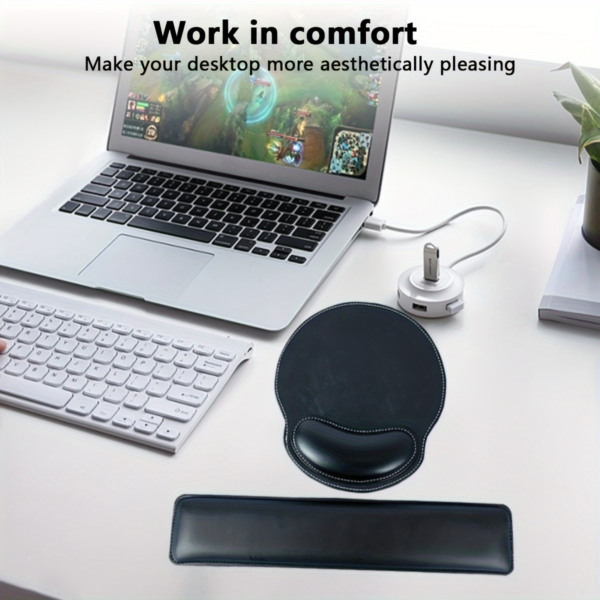 SBR Memory Foam Keyboard Wrist Rest Pad and Mouse Pad with Wrist Support Newest