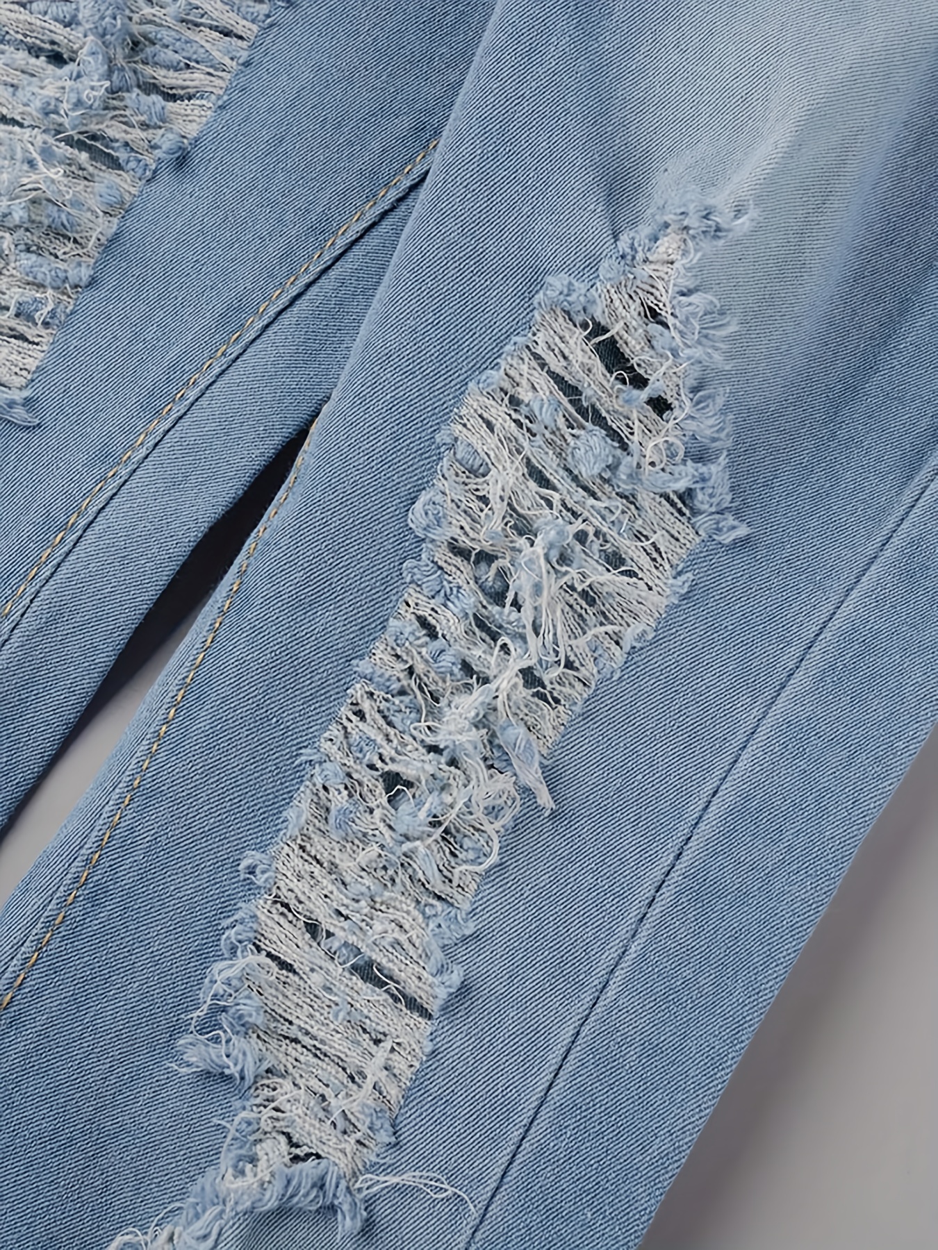 Women Stretch Distressed Ripped Blue Skinny Denim Jeans Pants Cotton Hole –  Essish