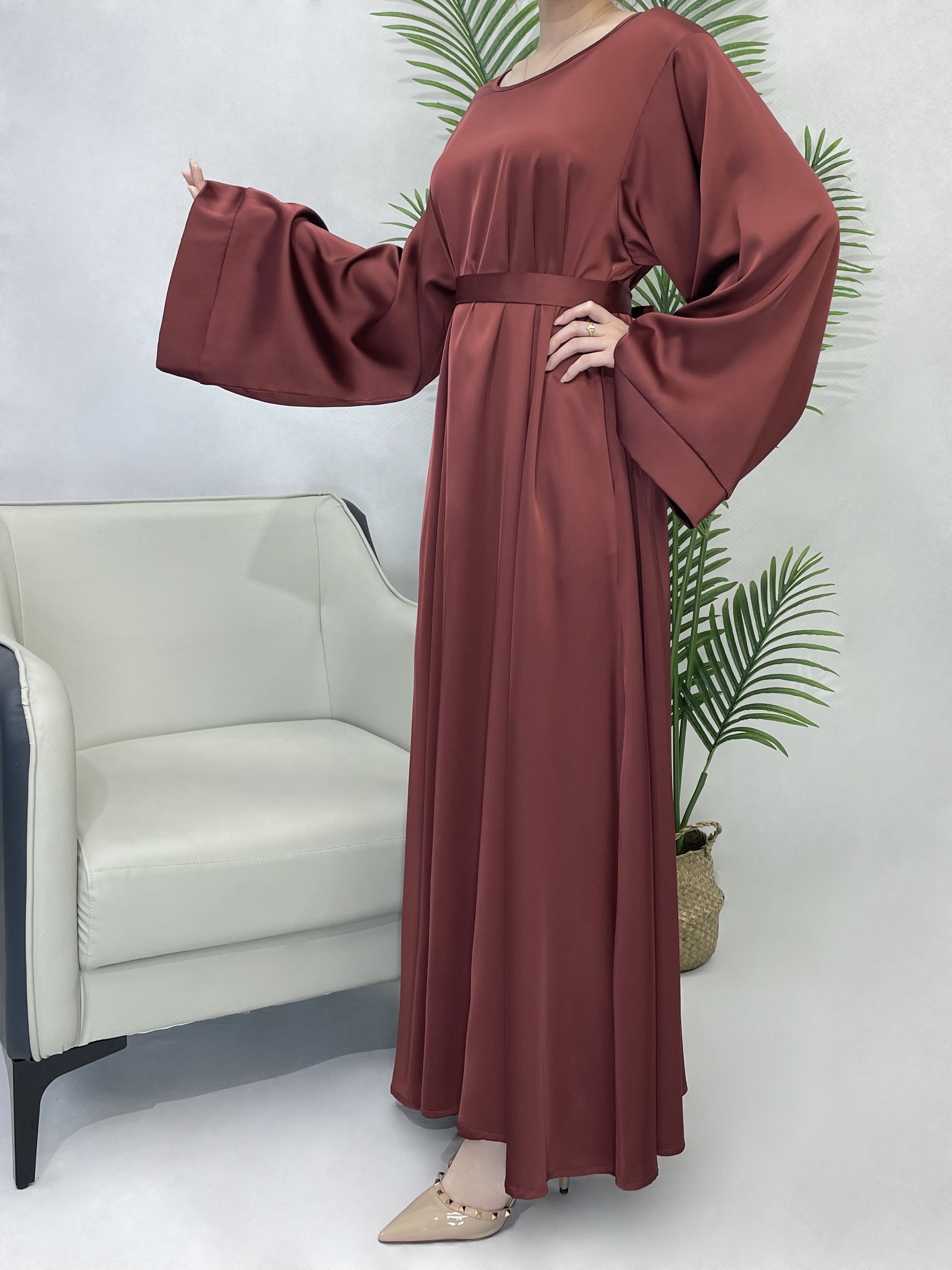 Bell sleeve clearance abaya dress