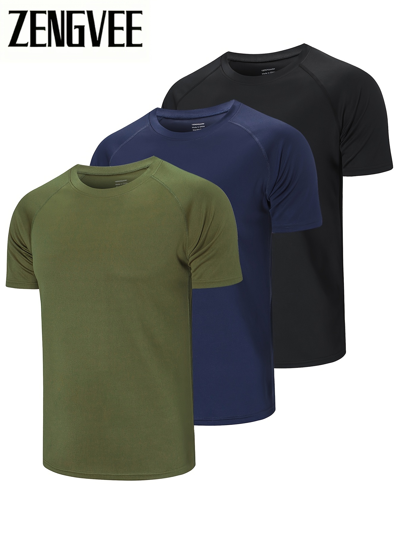 Zengvee Men's Solid T shirts For Sports/fitness Quick Dry - Temu