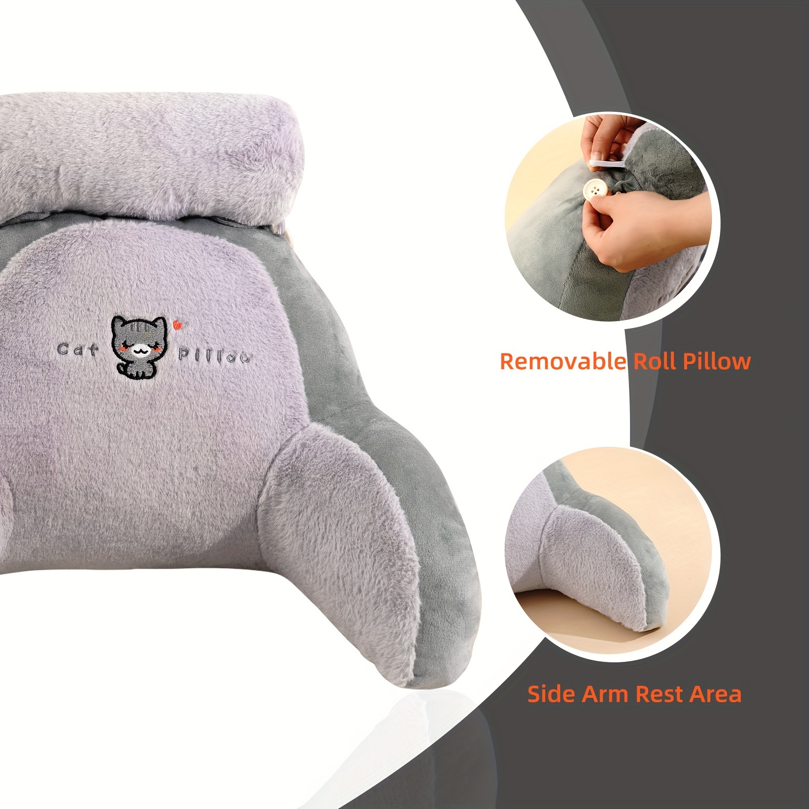 WREA Soft Reading Pillow Back Rest Lumbar Support Arm Seat Cushion