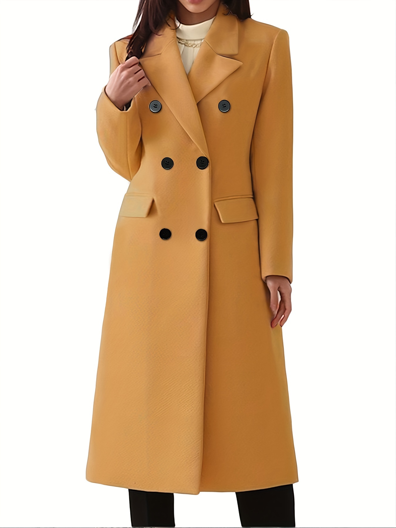 Manteau Femme élégant En Laine - Double Boutonnage, Coupe Régulière - Neuf Avec étiquettes