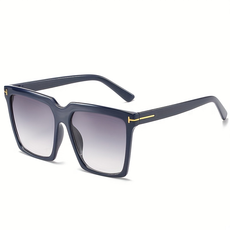 Square Frame Sunglasses Ombre Lens Glasses Rivet Decor Eyewear