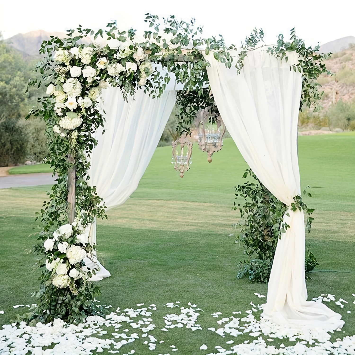 1pc White Wedding Arch Draping Fabric, Wedding Arch Drapes For Party