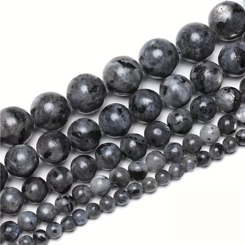 4/6/8/10/12mm Matte Black Stone Beads Round Loose Smooth Beads For Jewelry  Making DIY Bracelets & Necklace