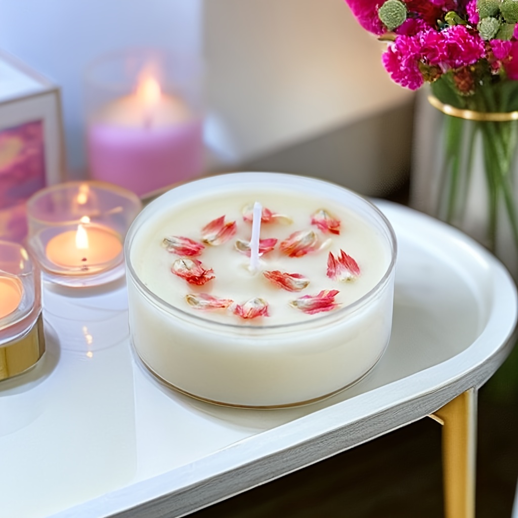 Handmade Real Dried Flowers Scented Candles Aromatherapy - Temu