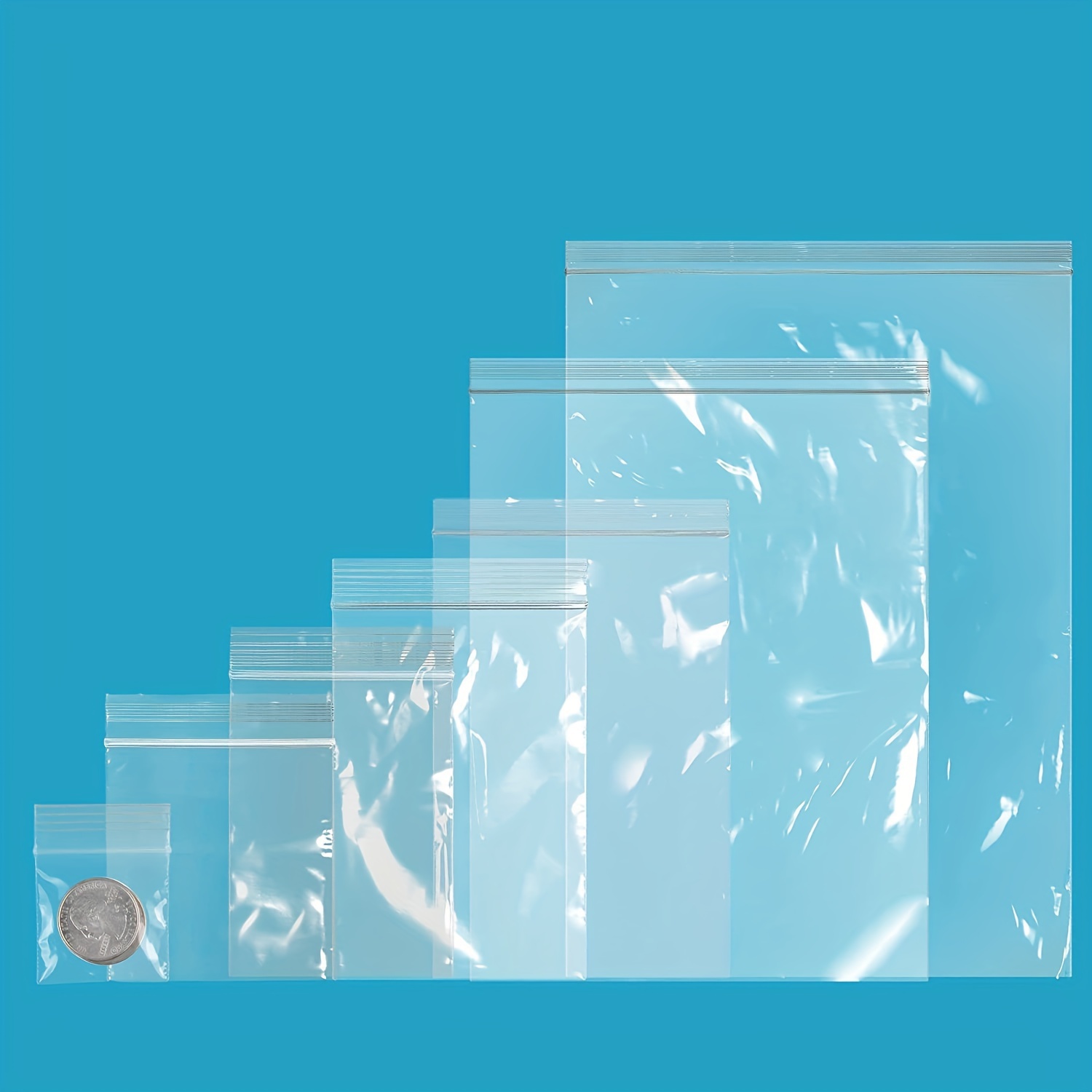100 bolsas de plástico transparente de 2 x 8 pulgadas, bolsas de  polietileno con cierre resellable de 2 x 8 pulgadas con cierre resellable