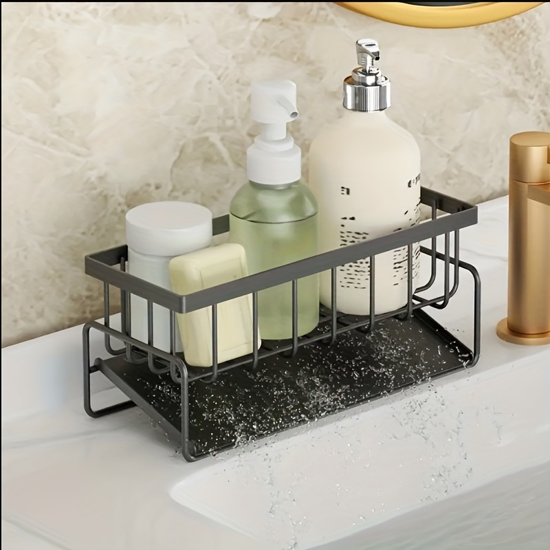 Kitchen Sink Storage Rack, Toilet Storage Rack, Kitchen Faucet Sponge  Holder, Storage Rack Sink Organizer, Drain Rack For Sponge, Soap, Brush,  Towel, Scrubbers, Bathroom And Kitchen Supplies - Temu