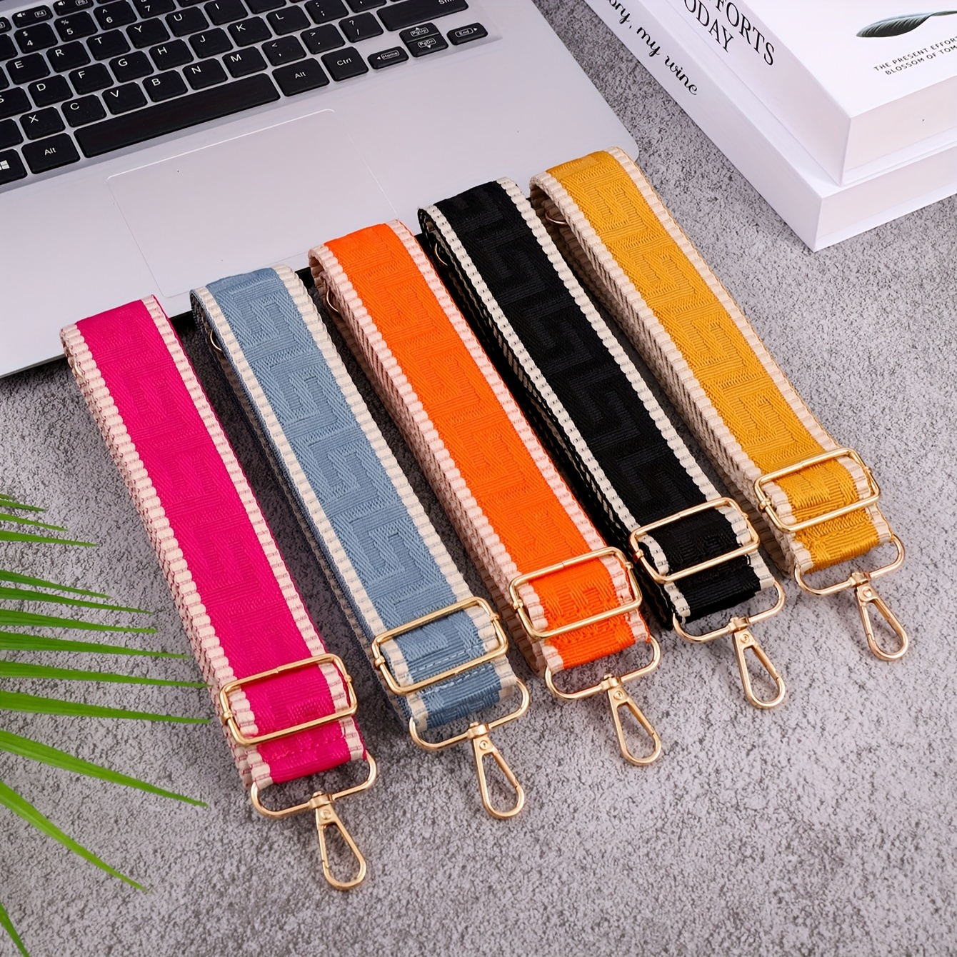 Wide Striped Bag Strap Chain for Handbag & Purse - Adjustable Replacement  Accessory