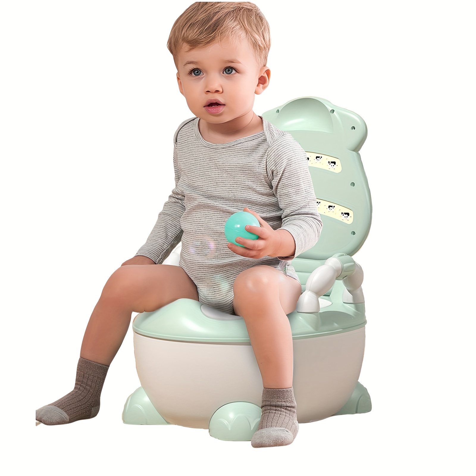 Toilette pour enfants Siège de toilette pot bébé fille bébé garçon (coussin  PU vert + sac