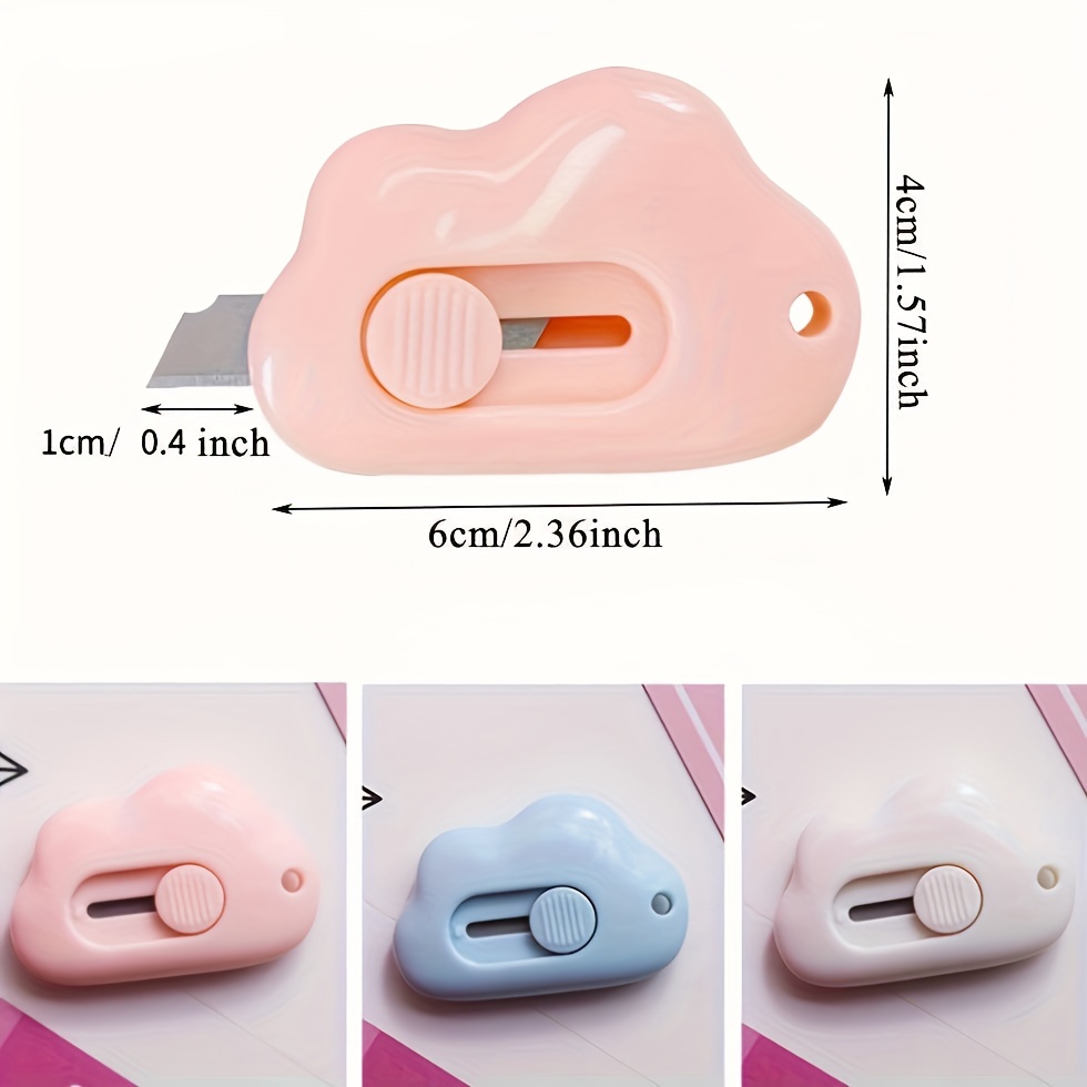 12 Pieces Mini Retractable Utility Knife Box Cutter Letter Opener Pocket  Knives Colorful Mini Slides Open for Letter Small Box Opening Paper Cutting