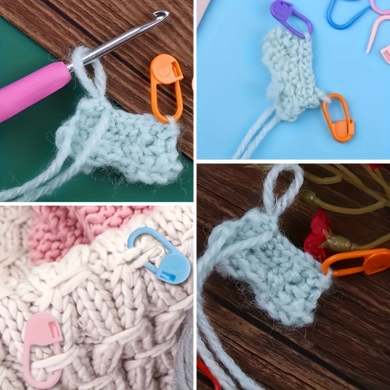 Gwong 100Pcs Knitting Crochet Locking Stitch Needle Clip Marker Craft DIY  Sewing Tools 