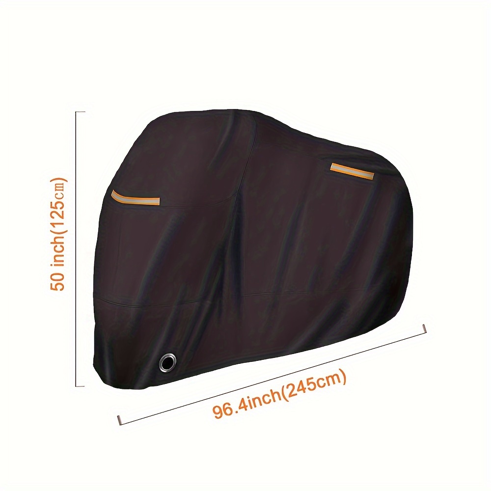 motorcycle cover waterproof sun proof outdoor protection durable night reflective lock hole and storage bag details 0