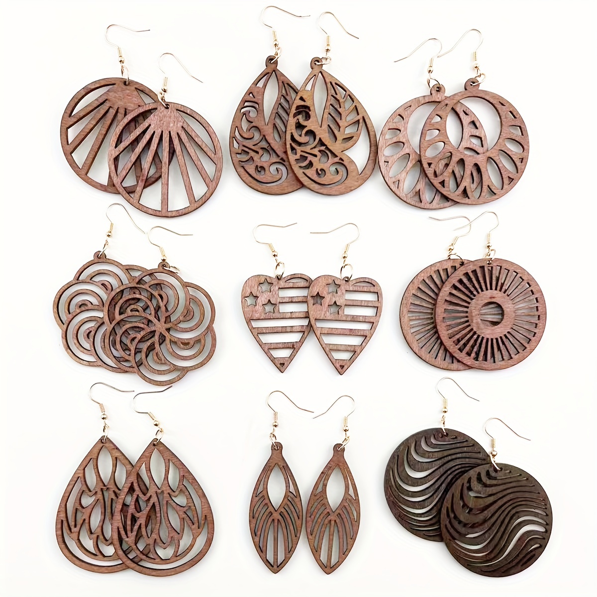 Pair of Teardrop Shape MDF Earrings with Hanging Hardware (set of 2).  Laserable!