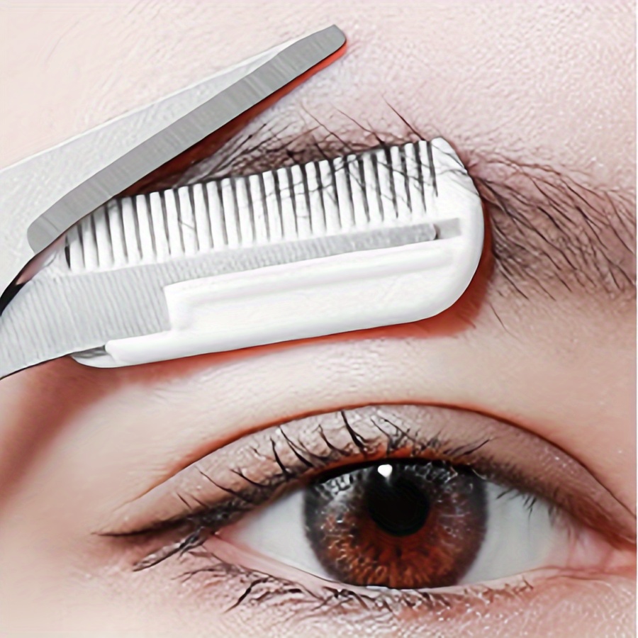 Pinzas profesionales de cejas negras mujeres depilación punta inclinada  Trimmer belleza maquillaje herramientas