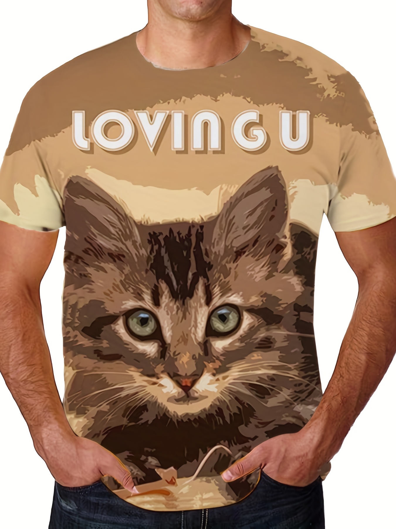 sudadera estampado gato 3d hombre diseño Temu Mexico