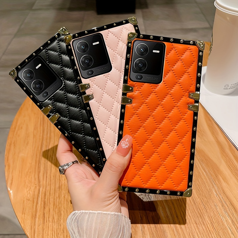 1pc Simple & Personalized Black Stars Pattern Right Angle Square Anti-fall  Tpu Phone Case, Compatible With Iphone