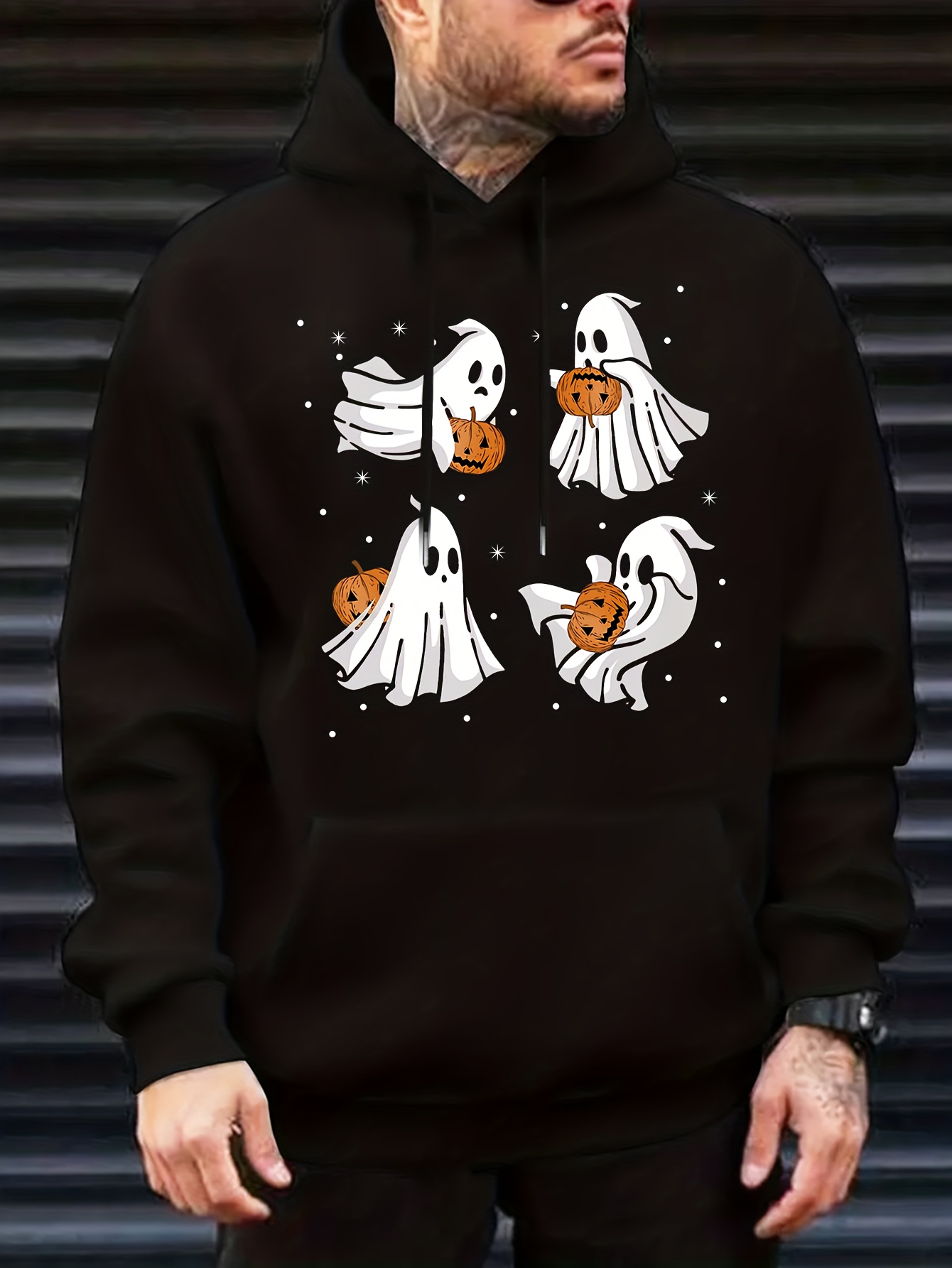 Ghost Halloween Print Hoodies For Men Graphic Hoodie With - Temu