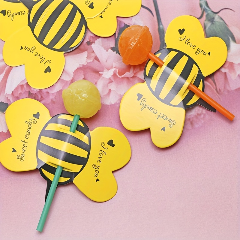 Cartoon Bee Lollipop Decoration Paper Card Teenager Stuff - Temu