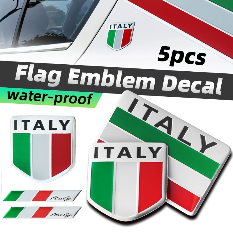 Aluminium 3D Metall Italien Italienische Flagge Aufkleber Emblem Abzeichen  Decal Auto Dekorieren Hfmqv