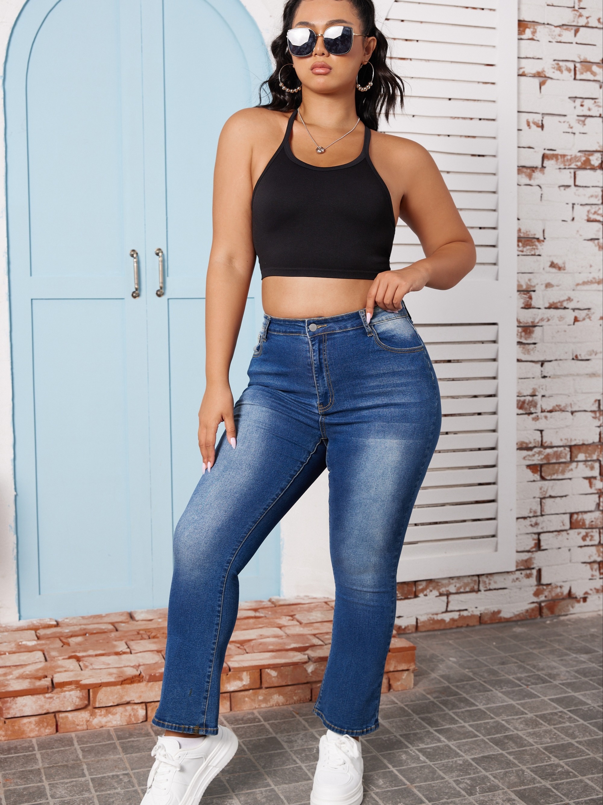 Solid Stretchy Skinny Cropped Jeggings Casual Jegging Spring - Temu
